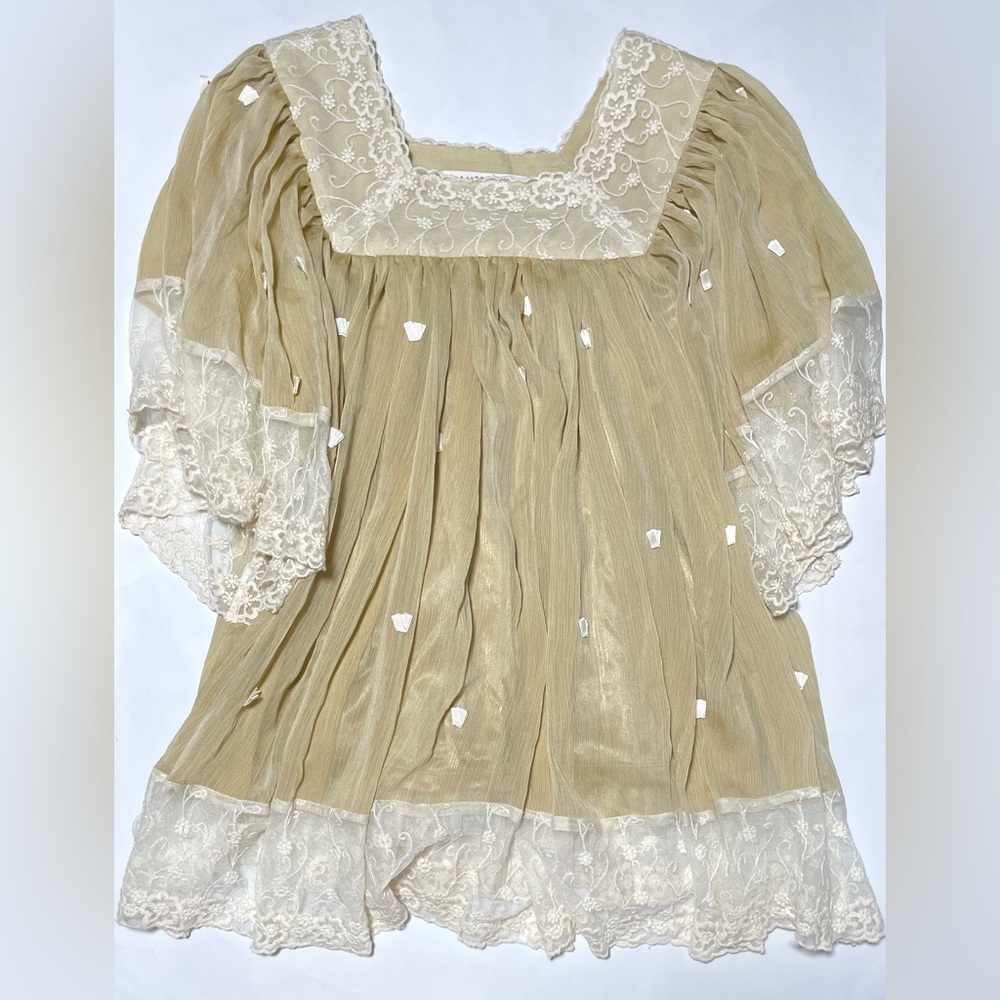 BADGLEY MISCHKA American Glamour Lace Luxurious Lined Blouse Top
